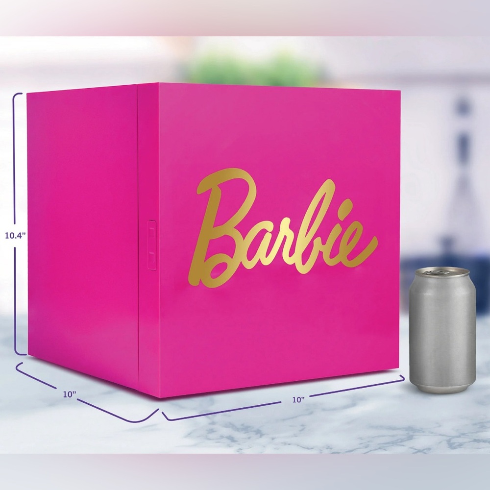 Barbie Hot Pink Cooler Mini Fridge 6.7L Single Door 9 Can- New in Box!